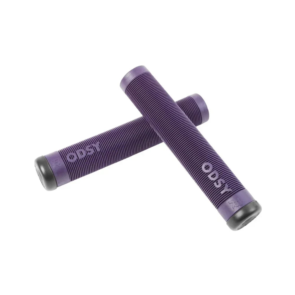 Poignées BMX violettes texturées ODSY pour vélo freestyle, grip antidérapant