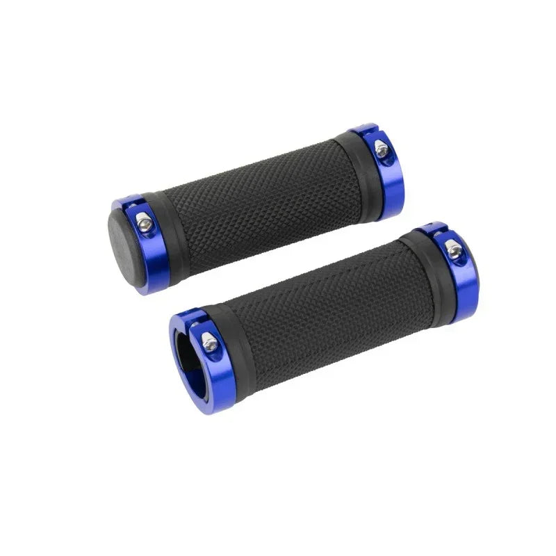 Poignées BMX noires avec extrémités bleues, grip antidérapant pour vélo freestyle