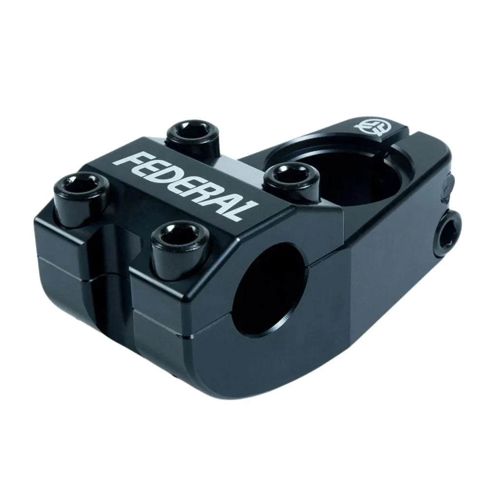 Potence BMX noire Federal avec logo blanc, composant de vélo tout terrain