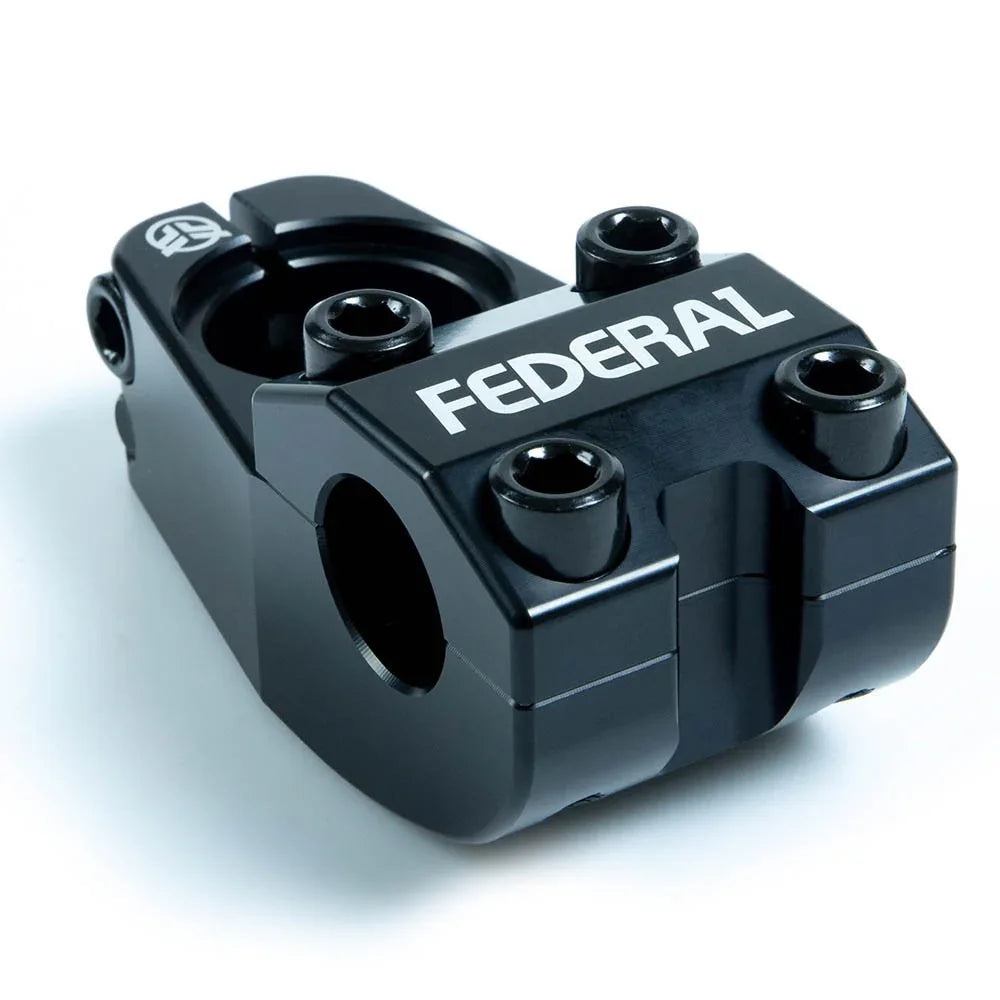 Potence BMX noire Federal avec logo blanc, composant de vélo tout terrain
