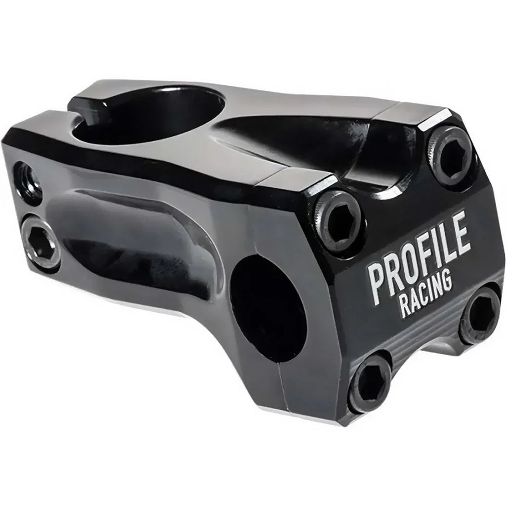 Potence BMX Profile Racing noire, composant de vélo freestyle robuste et léger