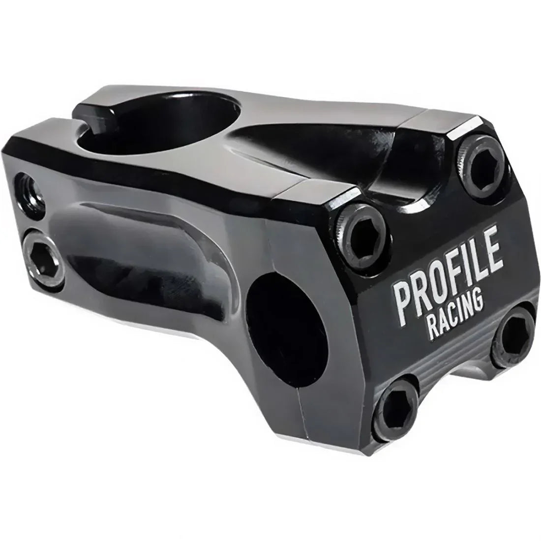 Potence BMX Profile Racing noire, composant de vélo freestyle robuste et léger