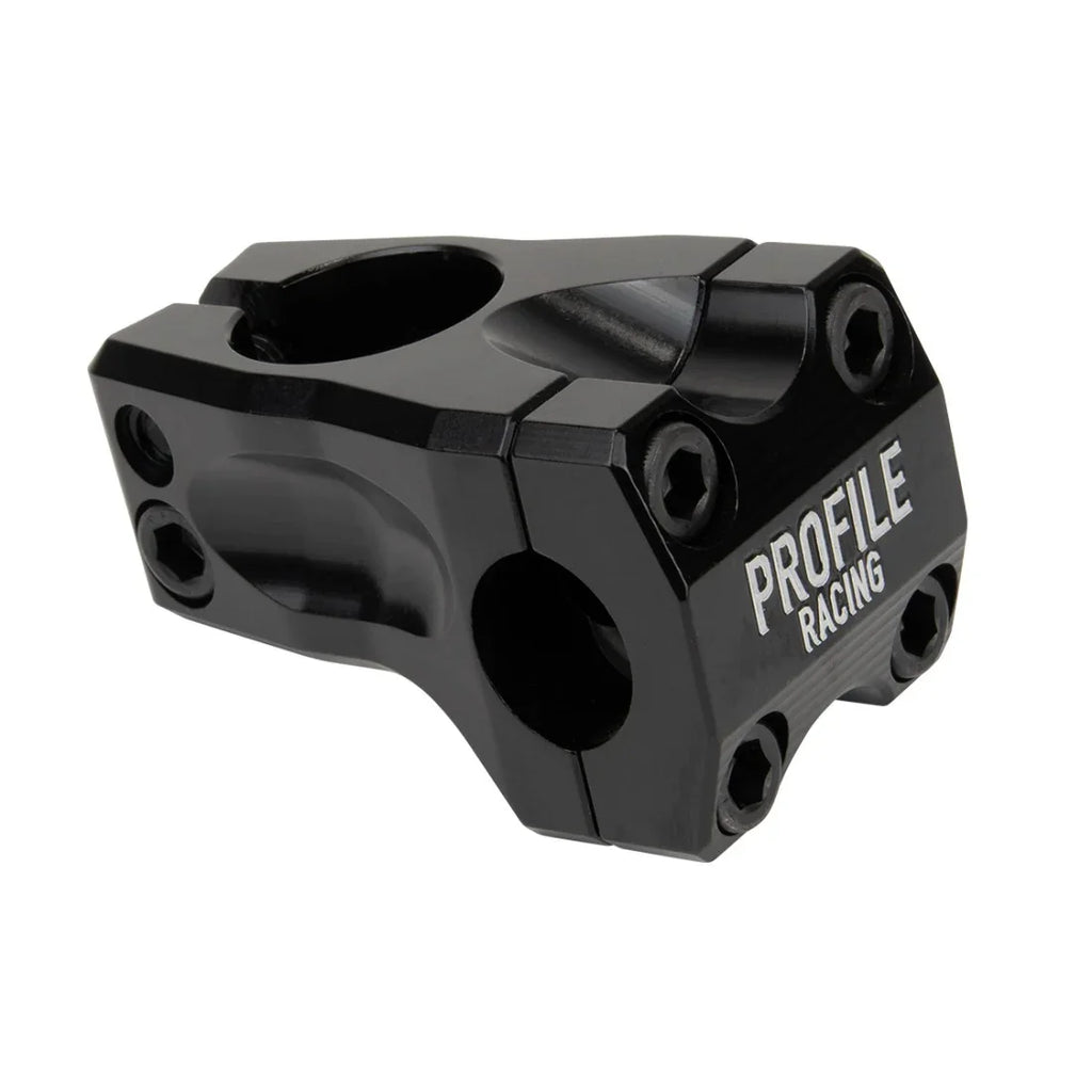 Potence BMX noire Profile Racing, composant de vélo de course robuste et léger