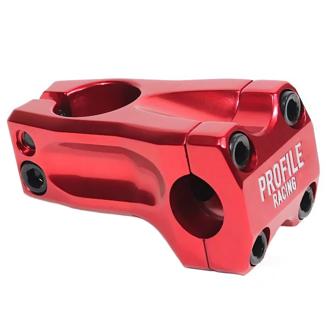 Potence BMX rouge Profile Racing, composant vélo freestyle robuste et léger