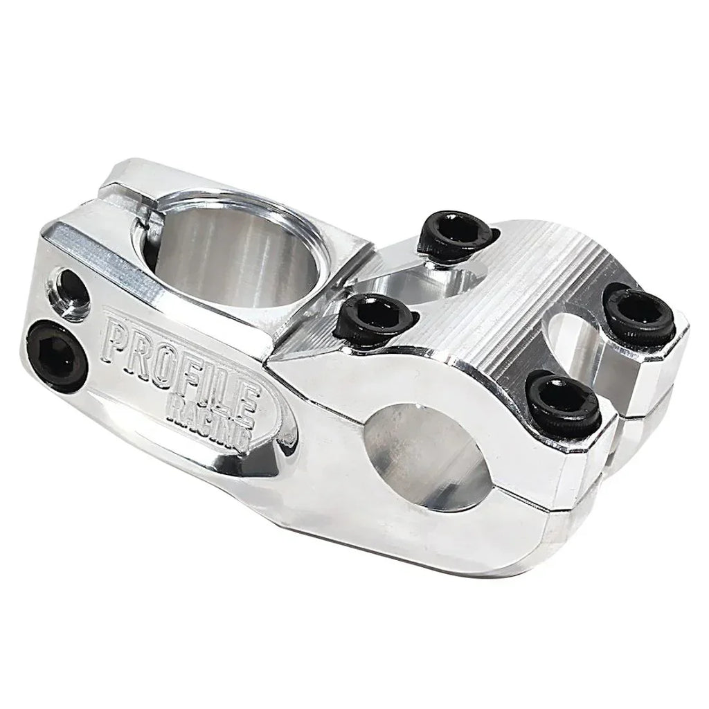 Potence BMX Profile Racing en aluminium poli avec vis noires, composant vélo de freestyle