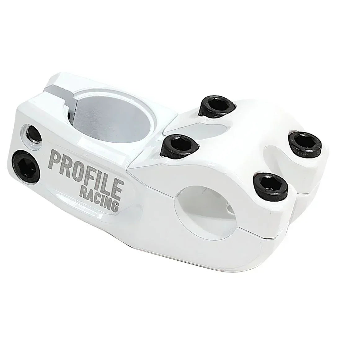 Potence BMX Profile Racing blanche, composant vélo freestyle robuste et léger