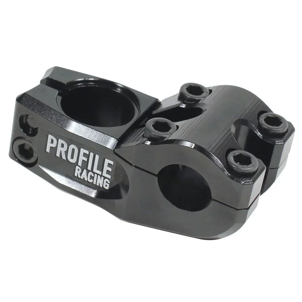 Potence BMX Profile Racing noire, composant de vélo freestyle robuste et léger