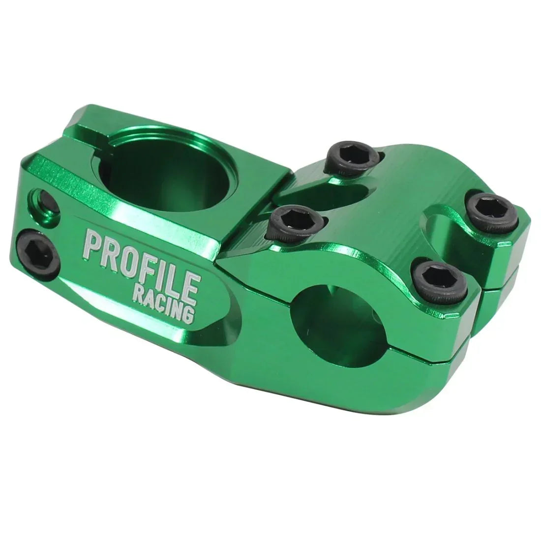 Potence BMX verte Profile Racing, composant de vélo freestyle avec vis noires et finition anodisée