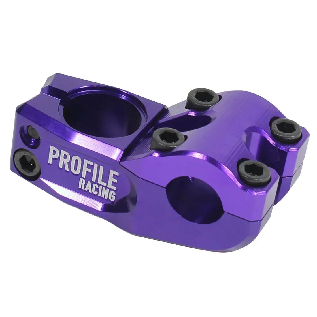 Potence BMX violette Profile Racing, composant de vélo freestyle robuste et léger