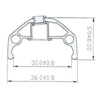 Schéma technique avec dimensions d'un fond de jante MTBL pour jante Halo SAS 26".