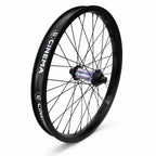 Roue BMX Cinema noire avec moyeu violet, idéale pour le freestyle et les tricks