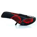 Selle de BMX noire avec motif de roses rouges et logo blanc