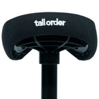 Vue du dessous d'une selle BMX FRENCHYS Tall Order Combo noire avec logo blanc.