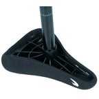Vue du dessous d'une selle BMX FREN Combo noire avec structure en plastique