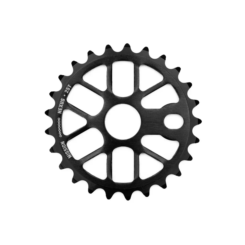 Pignon BMX noir Nexus 25 dents, design aéré pour vélo de freestyle