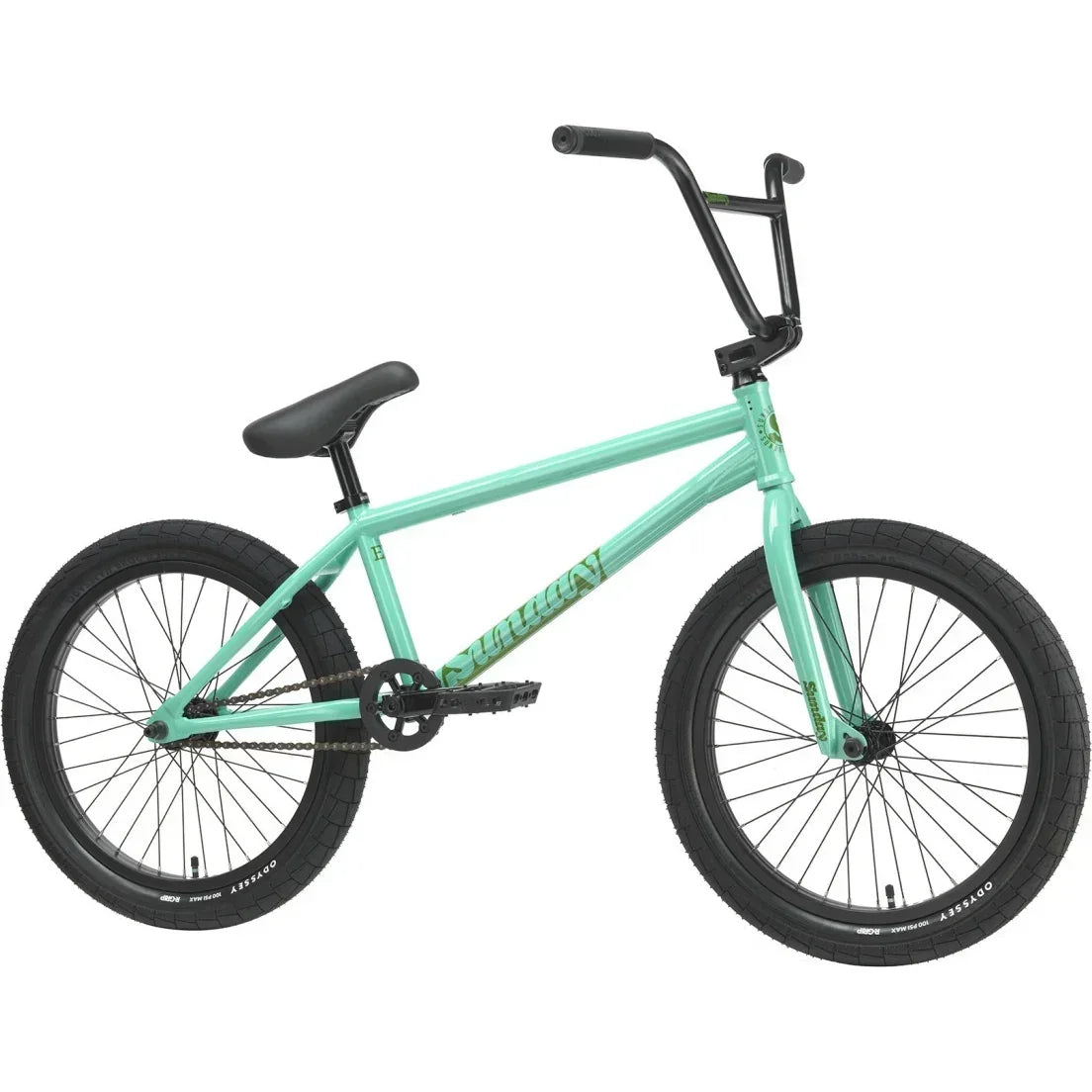 Vélo BMX Sundae vert menthe avec cadre robuste et pneus noirs