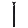 Tige de selle BMX noire avec logo blanc, design robuste pour vélo de freestyle