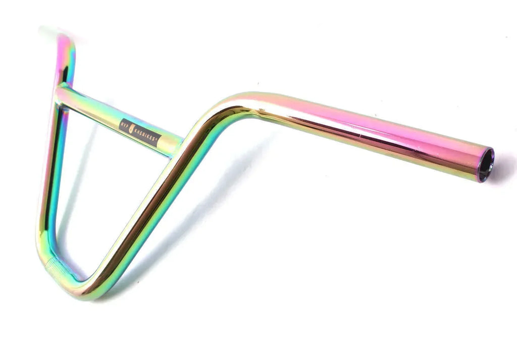 Guidon BMX arc-en-ciel pour vélo de freestyle, finition métallique irisée