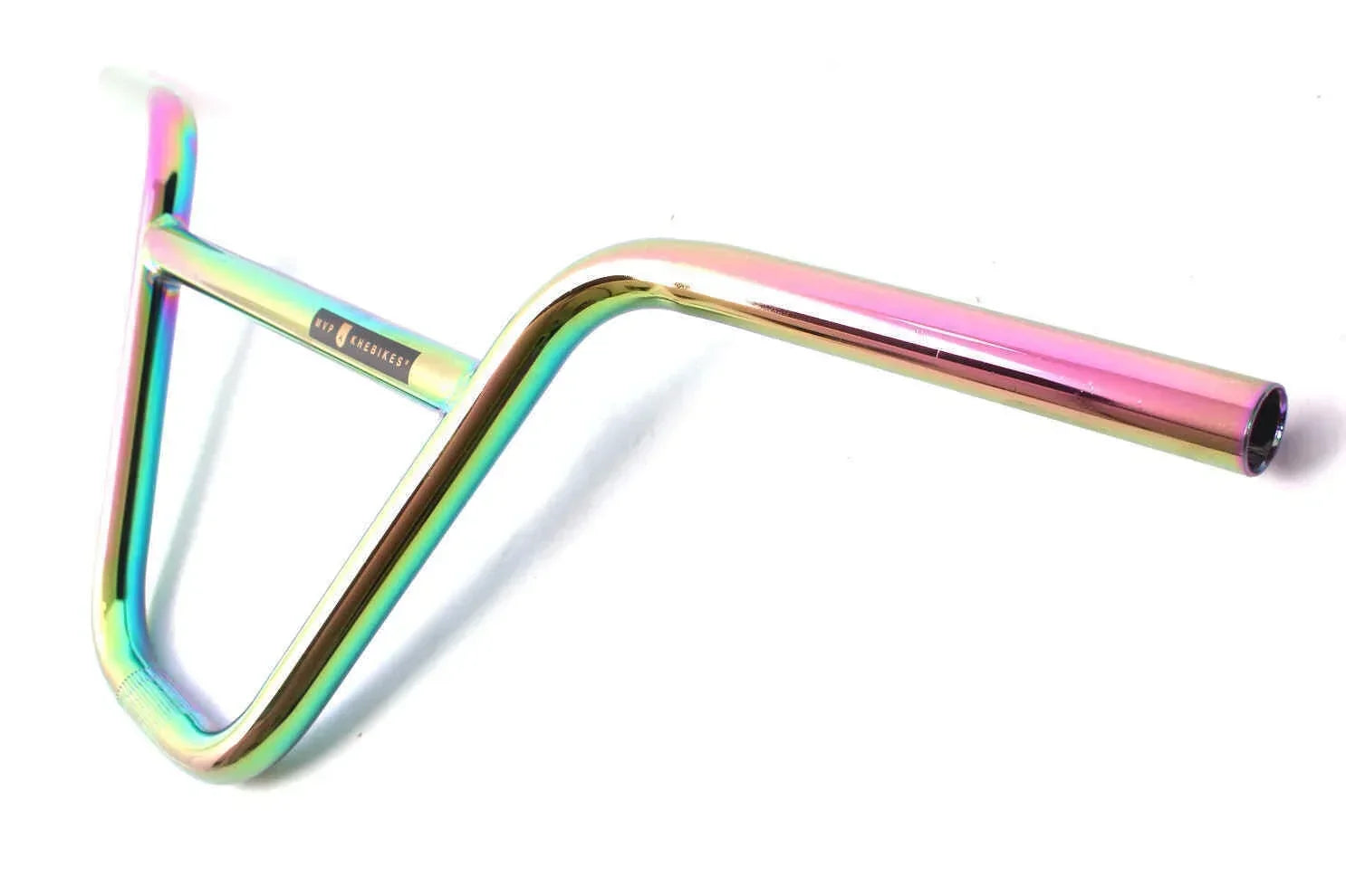 Guidon BMX arc-en-ciel pour vélo de freestyle, finition métallique irisée