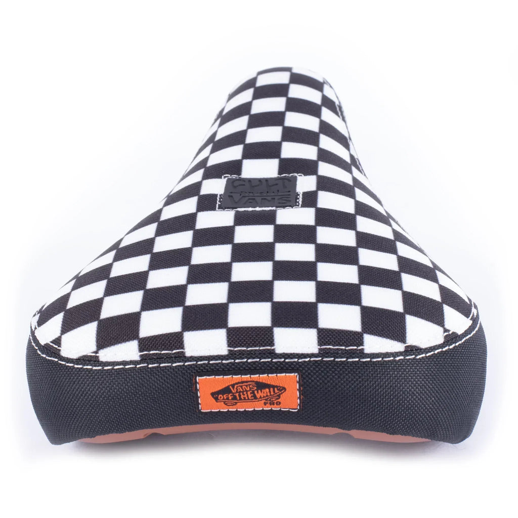 Selle BMX à motif échiquier noir et blanc avec logo Vans Off The Wall