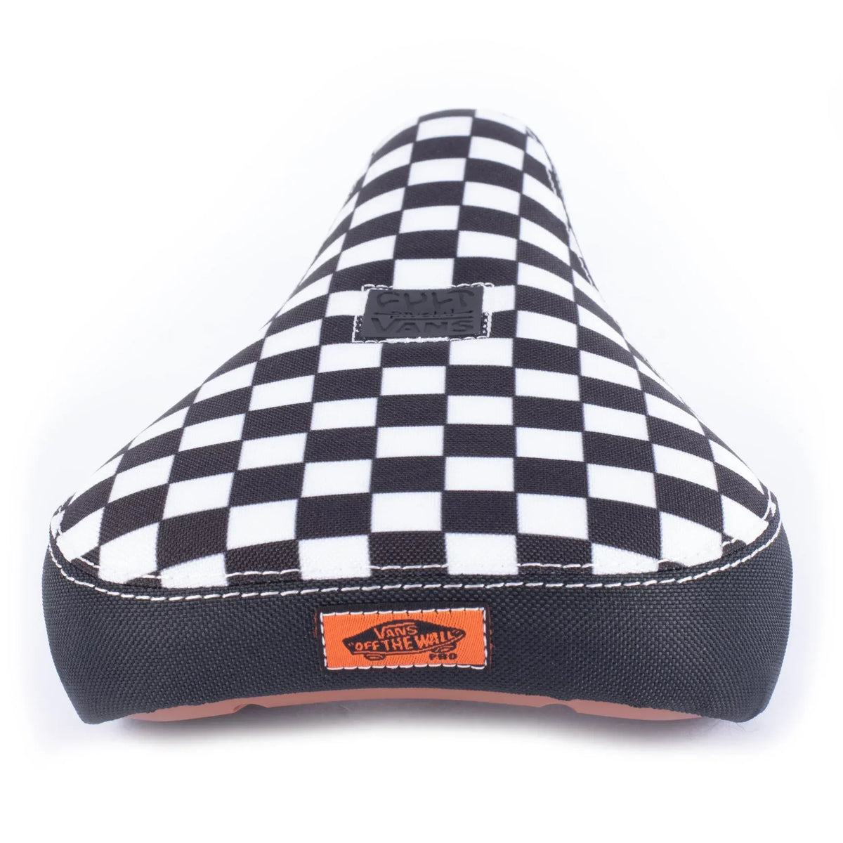 Selle BMX à motif échiquier noir et blanc avec logo Vans Off The Wall