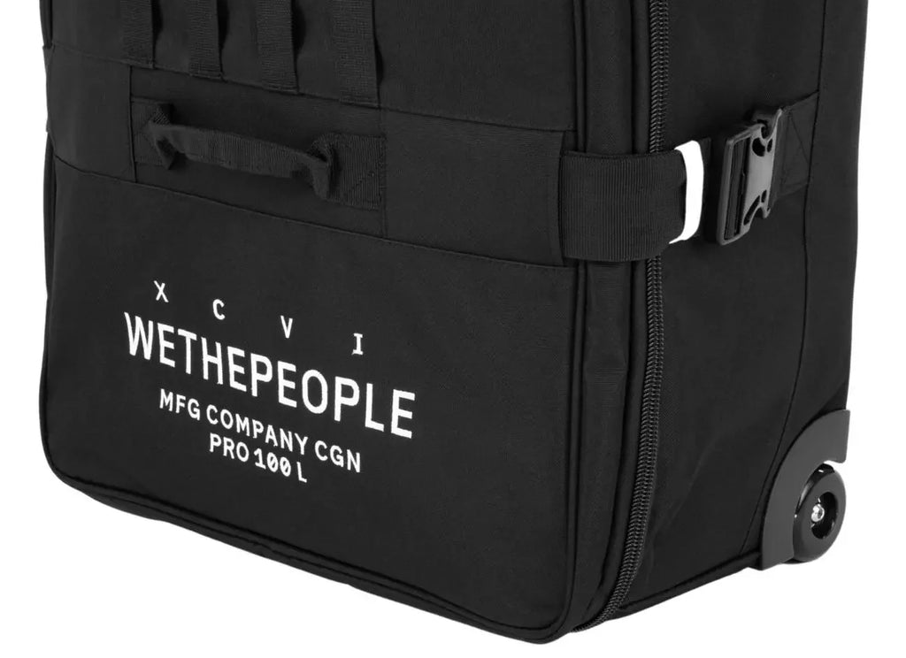 Sac à roulettes noir WETHEPEOPLE PRO 100L pour BMX, robuste avec sangles et fermeture à glissière