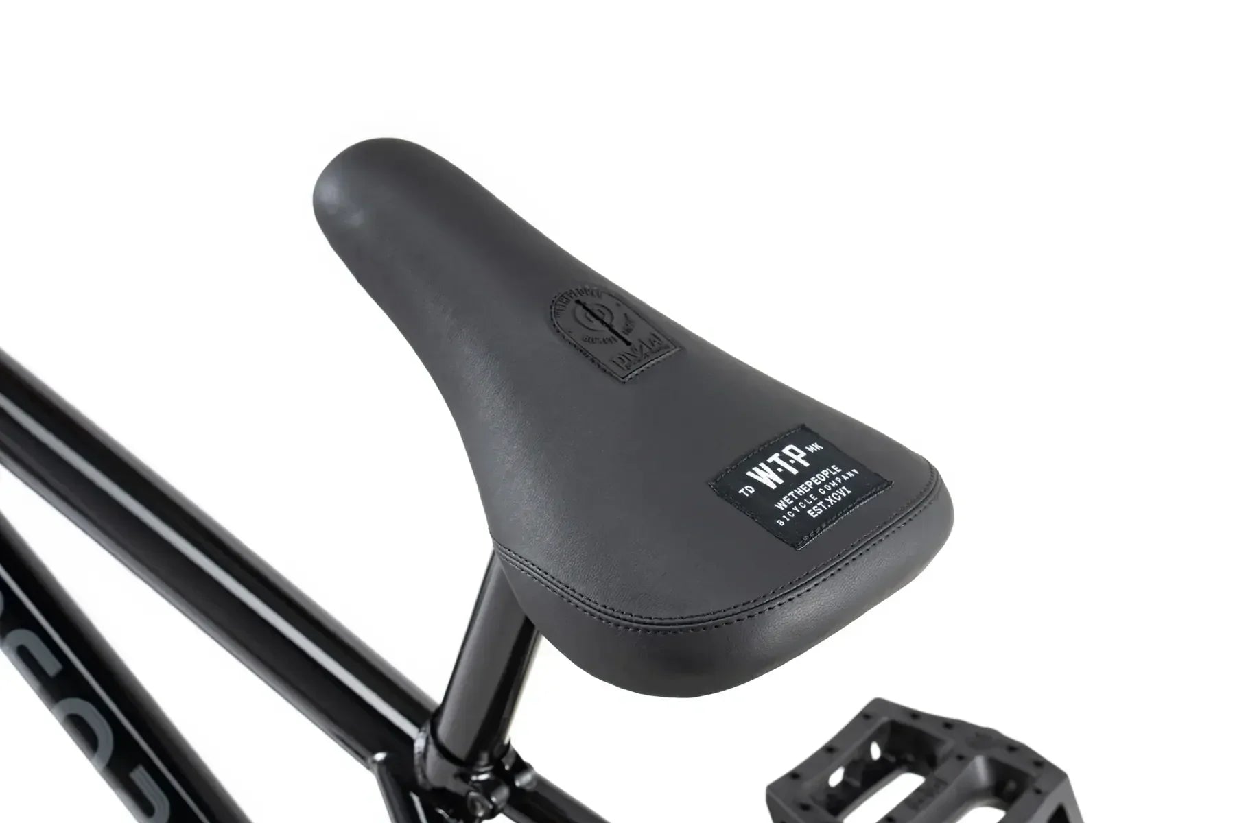 Selle de BMX noire avec logo WTP, siège de vélo BMX pour freestyle et tricks